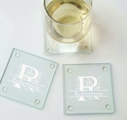 Family Name Glass Coaster Set